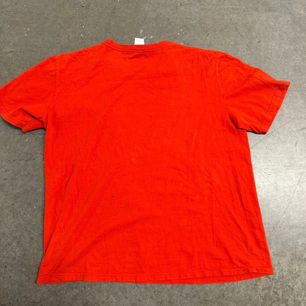 The North Face Mens Orange Camo Logo Graphic T-Shirt Size Large Short Sleeve